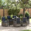 vidaXL Tuin eettafelset 7 pcs Grijs poly rattan