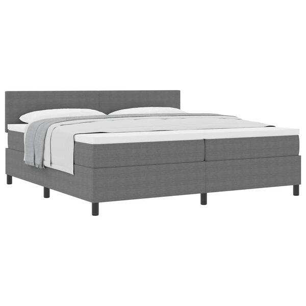 vidaXL Boxspring bed Lichtgrijs en wit. 203 x 200 x 88 cm