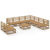 vidaXL 10-delige Loungeset massief grenenhout honingbruin