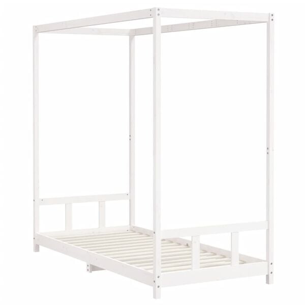 vidaXL Kinderbedframe 90x200 cm massief grenenhout wit