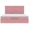 vidaXL Ottoman bed met matrassen 180x200cm fluweel roze