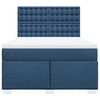 vidaXL Boxspring met matras stof blauw 140x200 cm