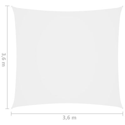 vidaXL Zonnescherm vierkant 3,6x3,6 m oxford stof wit