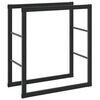 vidaXL Haardhoutrek 55x30x61 cm staal zwart
