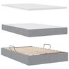vidaXL Opbergbed met LED met matras Lichtgrijs 120 x 190 cm Stof