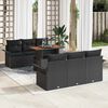 vidaXL Tuin Sofa Set 7 pcs Zwart Poly rattan en gepoedercoat staal