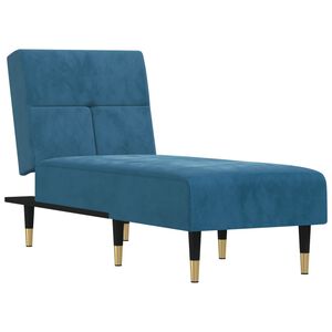 vidaXL Chaise longue fluweel blauw