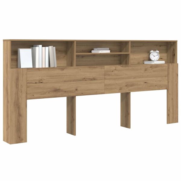 vidaXL Hoofdeinde kas Artisan Eiken 220 x 19 x 101,5 cm Bewerkt hout