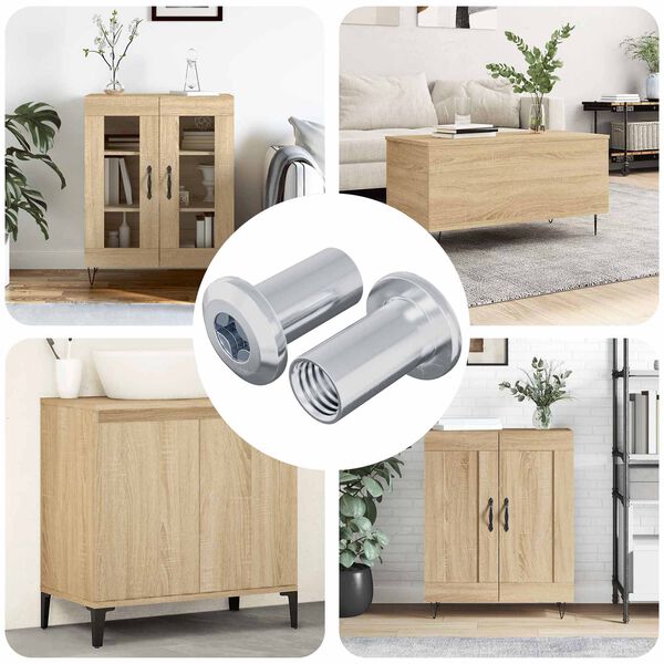 vidaXL Slotmoer 2 pcs Nikkel M6 x 25 mm Staal