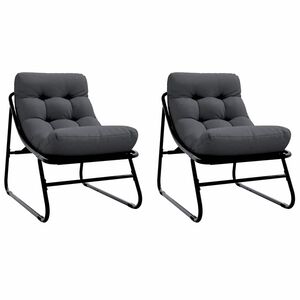 vidaXL Tuinmeubelen 2 st Zwart Gepoedercoat staal