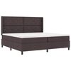 vidaXL LED Box Spring Bed met matras Donkerbruin 200 x 200 cm Stof