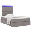 vidaXL Opbergbed met LED met matras Taupe 120 x 190 cm Polyester