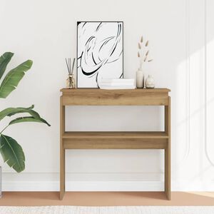 vidaXL Wandtafel 80x30x80 cm bewerkt hout artisanaal eikenkleurig