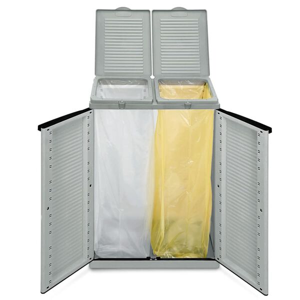 vidaXL Vuilnisbakkast eco 68x39x89 cm grijs en zwart