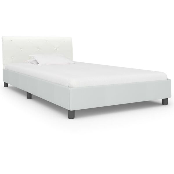 vidaXL Bedframe kunstleer wit 90x200 cm