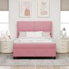 vidaXL Boxspringbed met LED-striplichten Roze 140 x 190 cm Fluweel