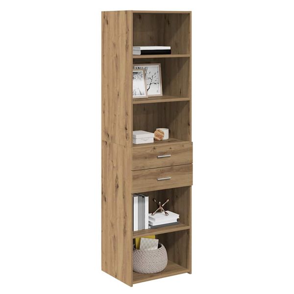 vidaXL Highboard Artisan Eiken 50 x 42,5 x 185 cm Bewerkt hout