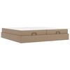 vidaXL Bedframe met matras met matras 2 pcs Tan PVC