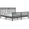 vidaXL Bedframe massief hout grijs 180x200 cm