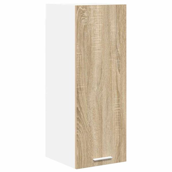 vidaXL Hangkast Sonoma Eik en Wit 30 x 31 x 80 cm Bewerkt hout