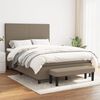 vidaXL Boxspring met matras stof taupe 140x190 cm