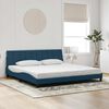 vidaXL Bedframe met LED zonder matras "Hanko" fluweel blauw 200x200 cm