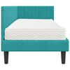 vidaXL Hoekbedframe met Matras met hoofdeinde 2 pcs Turquoise Fluweel