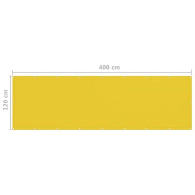 vidaXL Balkonscherm 120x400 cm HDPE geel