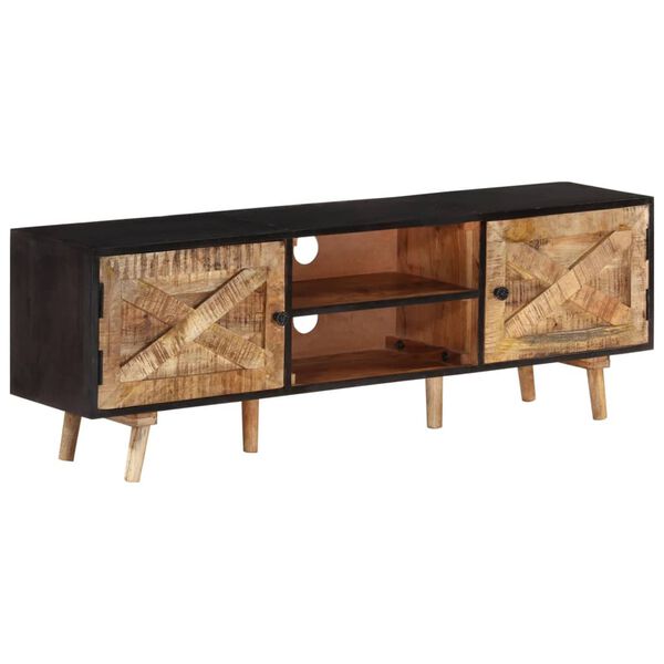 vidaXL Tv-meubel 140x30x46 cm ruw mangohout en massief acaciahout