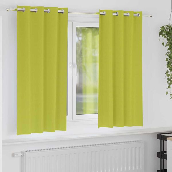 vidaXL Zwart-out Gordijnen met Ringen 2 pcs Groen 175 x 140 cm