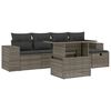 vidaXL 6-delige Loungeset met kussens poly rattan grijs
