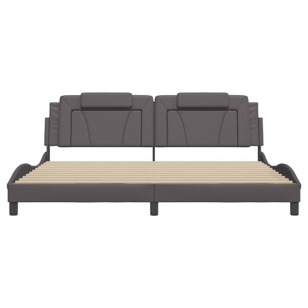 vidaXL Bedframe "Viana" zonder matras kunstleer grijs 200x200 cm