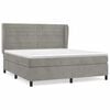 vidaXL Boxspring met matras fluweel lichtgrijs 160x200 cm