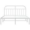 vidaXL Bedframe met hoofdbord metaal wit 140x190 cm