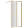 vidaXL Inloopdouchewand transparant 80x195 cm ESG-glas goudkleurig