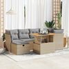 vidaXL 7-delige Loungeset met kussens poly rattan acacia beige