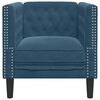 vidaXL Fauteuil Chesterfield-stijl fluweel blauw
