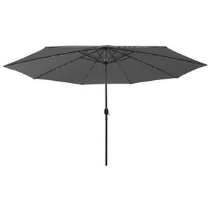 vidaXL Parasol met LED-verlichting 400 cm antracietkleurig