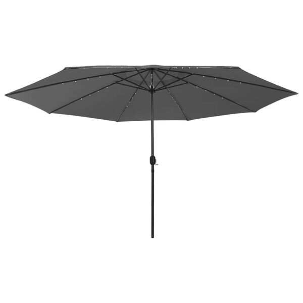 vidaXL Parasol met LED-verlichting 400 cm antracietkleurig