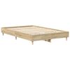 vidaXL Bedframe zonder matras 135x190cm spaanplaat sonoma eikenkleurig