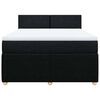 vidaXL Boxspring met matras stof zwart 140x200 cm