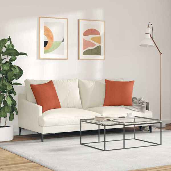 vidaXL Sofa Kussens 2 stuks Rood-oranje 45 x 45 cm Cordstof