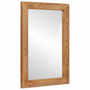 vidaXL wandspiegel Rechthoekig 70 x 50 cm Bewerkt hout en glas