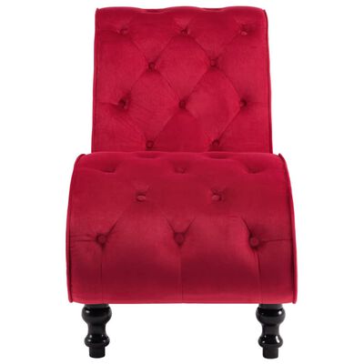 vidaXL Chaise longue fluweel rood
