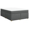 vidaXL Boxspring met matras stof donkergrijs 160x200 cm