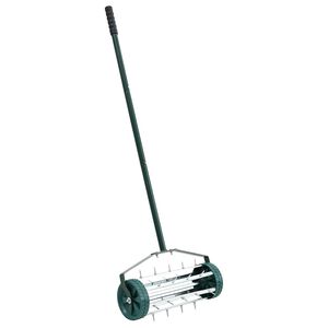 vidaXL Grasroller om te trekken met beluchtingsklemmen Groen