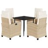 vidaXL 5-delige Tuinset met kussens poly rattan beige