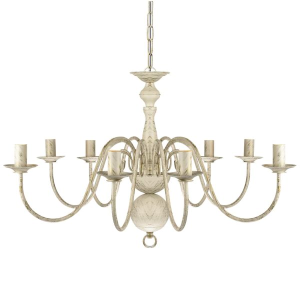 vidaXL Kroonluchter wit metaal 8 x E14 lampen