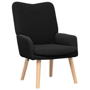 vidaXL Fauteuil Zwart 63 x 67 x 94 cm Schapenstof en Triplex