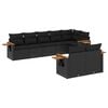 vidaXL 8-delige Loungeset met kussens poly rattan zwart
